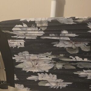 NEW Ted Baker Clove Pleated Midi Skirt Dark Floral Sheer Mesh Lace Panels SZ 14